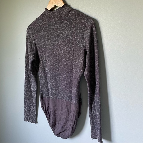 Altar'd State Sparkly Dark Gray Long Sleeve Bodysuit Size Medium - Picture 4 of 6